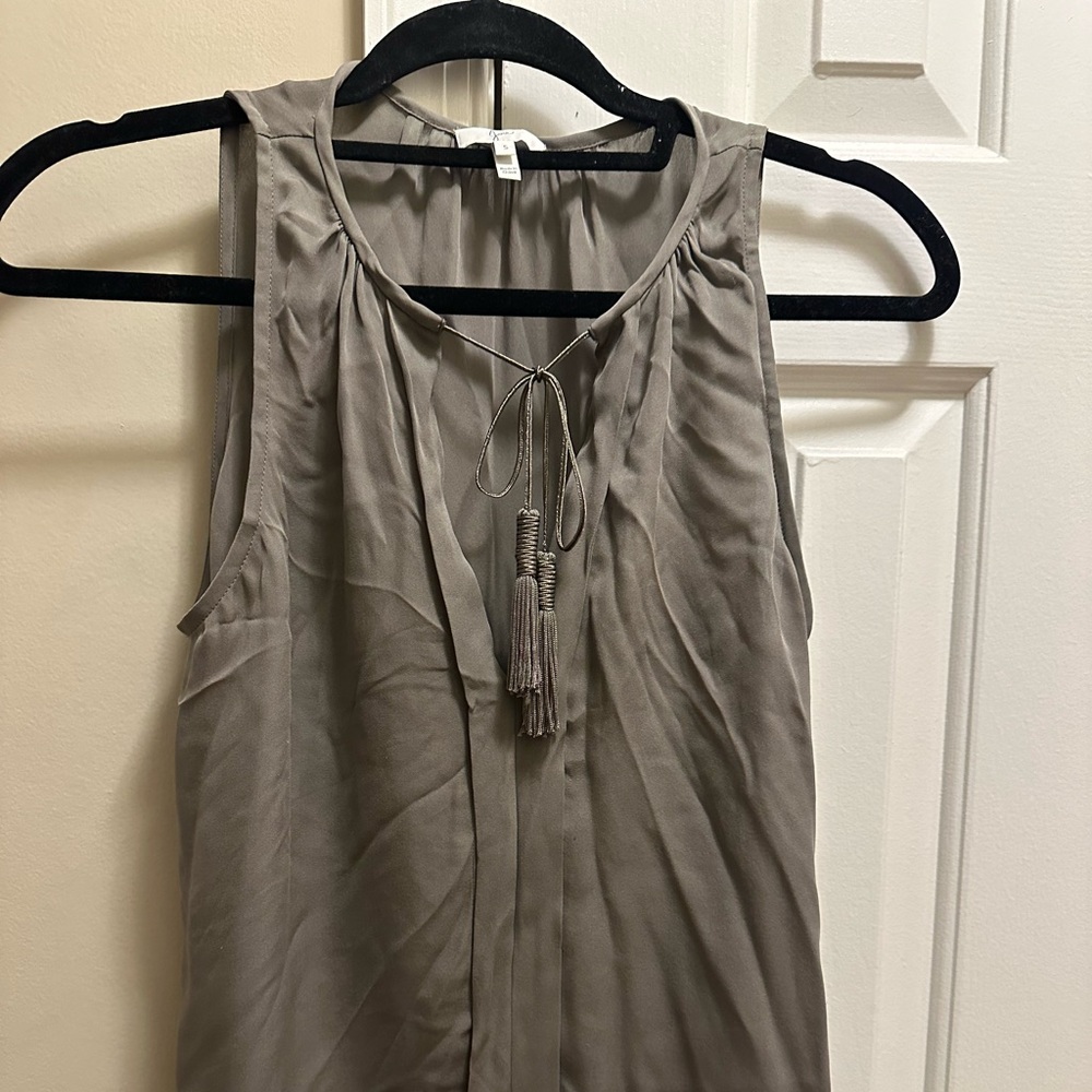 Joie sleeveless silk top. Gorgeous olive color.
